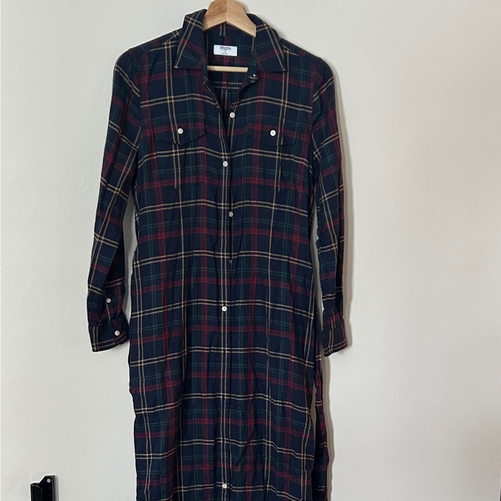 UNTUCKit Plaid Shirt Dress - Red, blue and Green